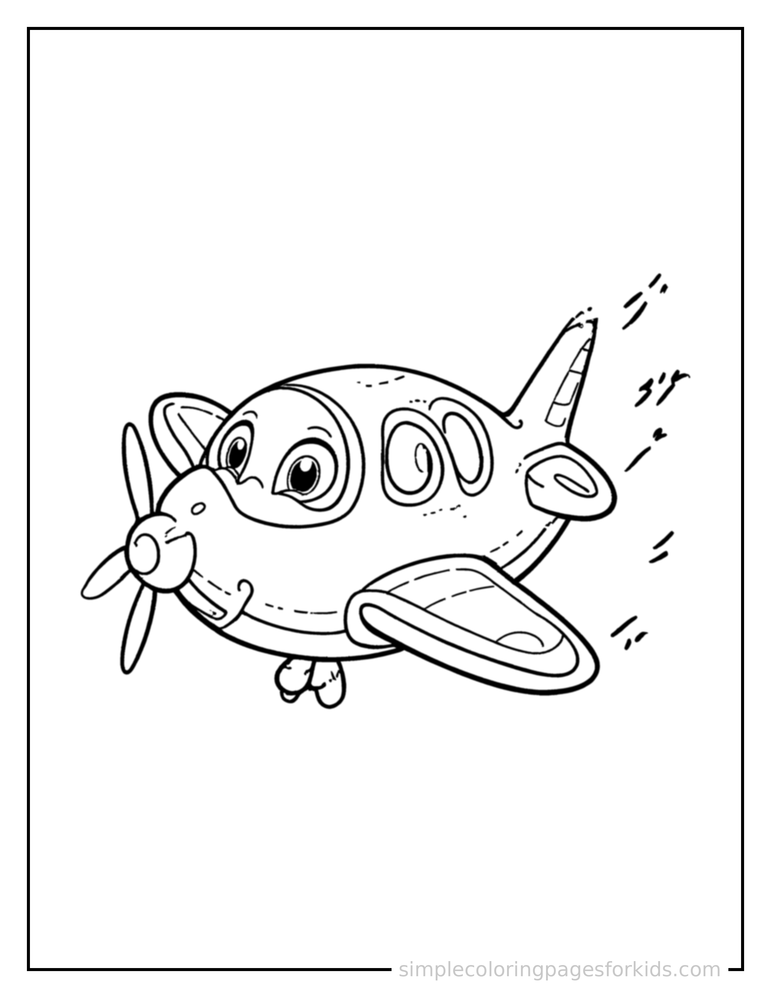Printable airplane coloring page for kids