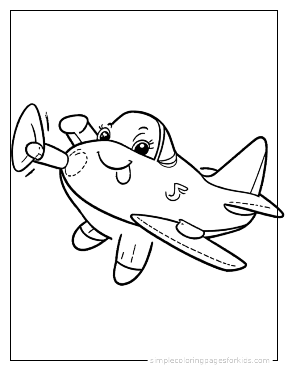 Printable airplane coloring page for kids
