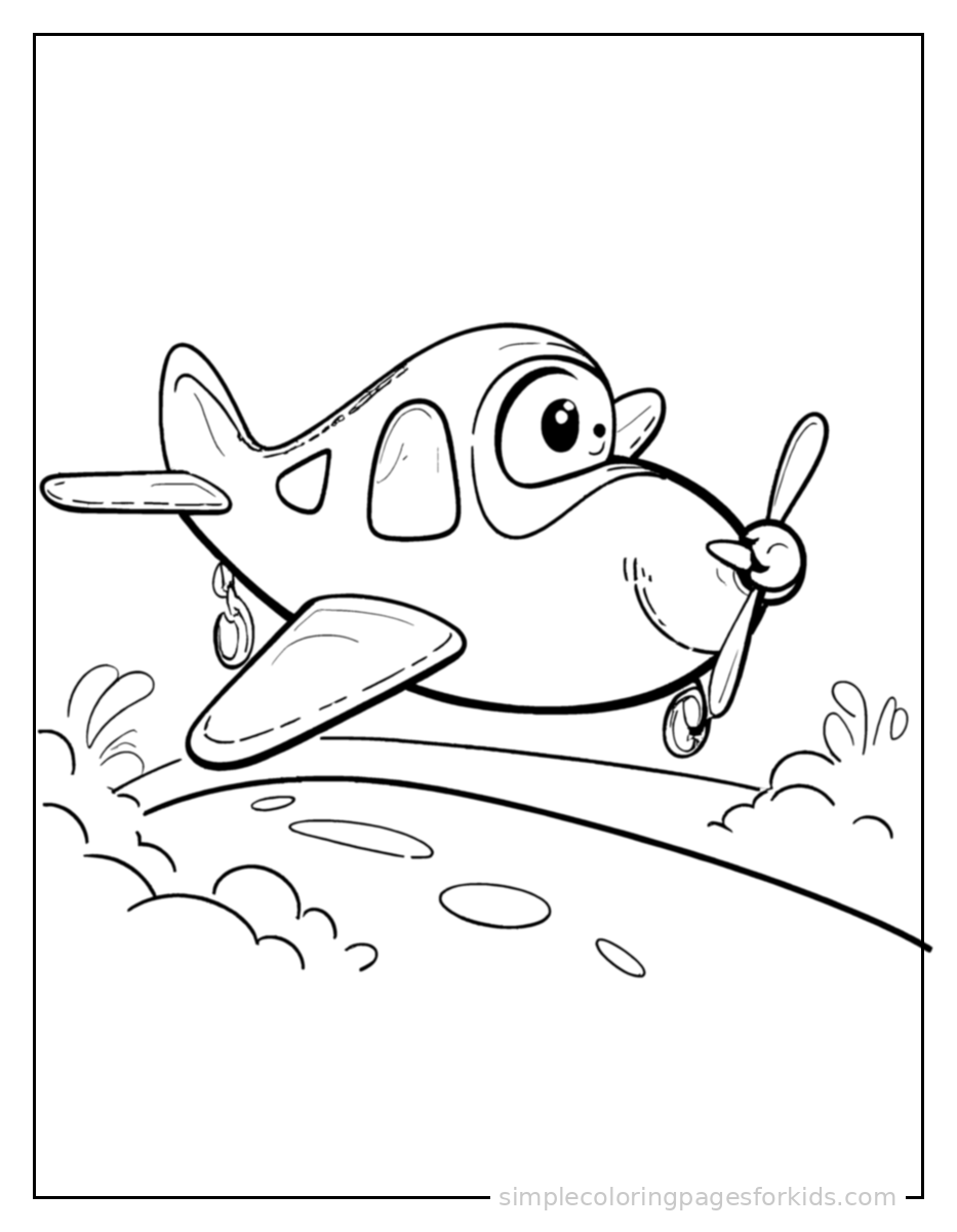 Printable airplane coloring page for kids