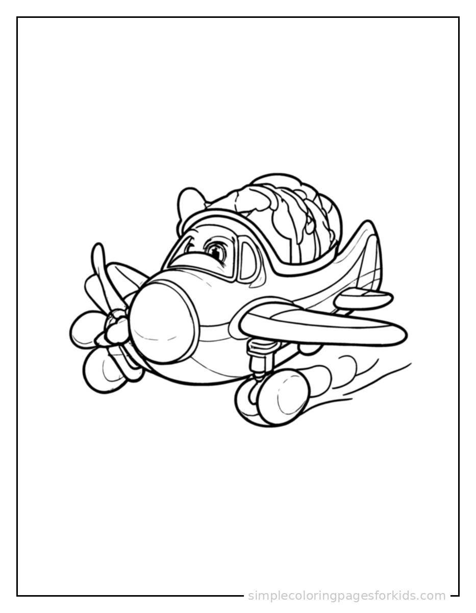 Printable airplane coloring page for kids