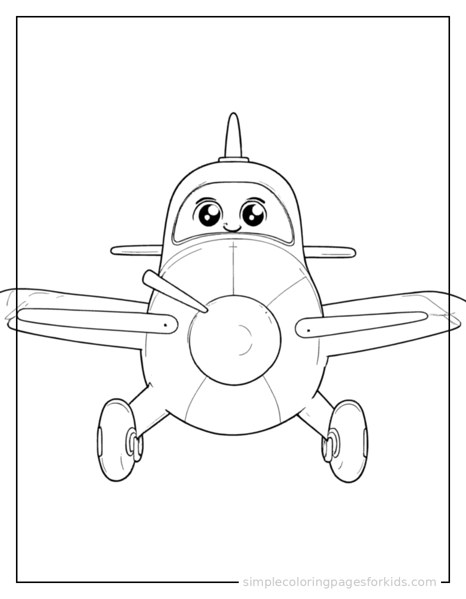 Printable airplane coloring page for kids