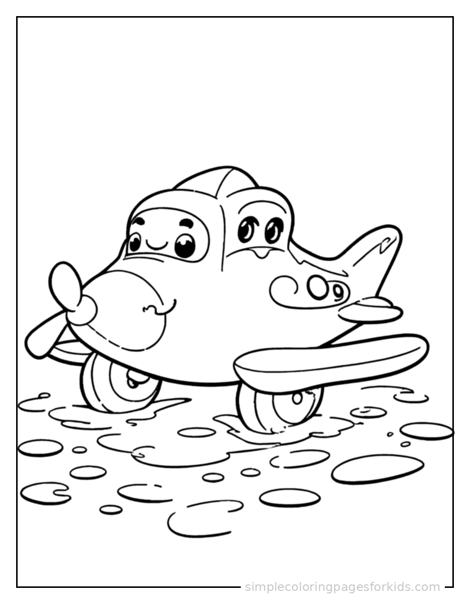 Printable airplane coloring page for kids
