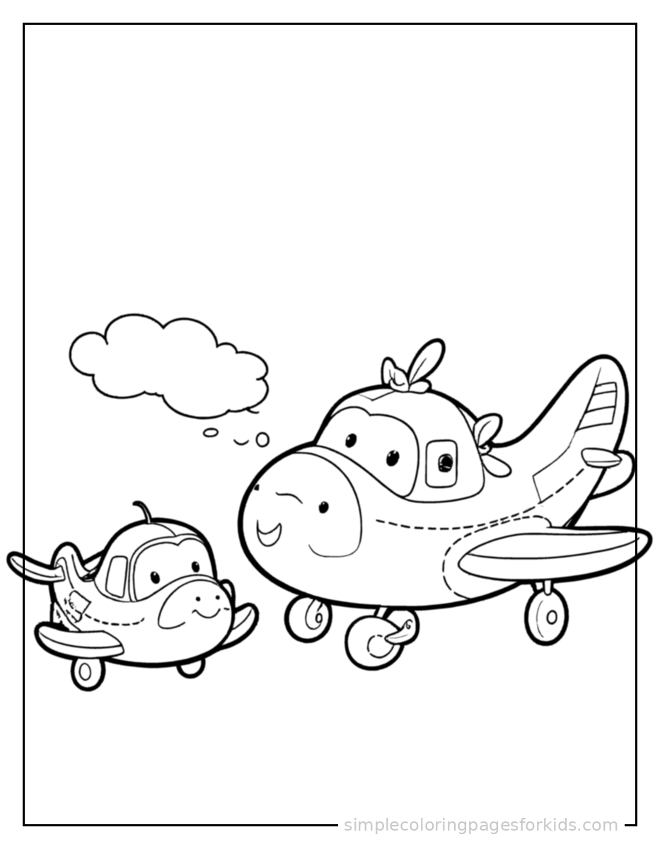 Printable airplane coloring page for kids