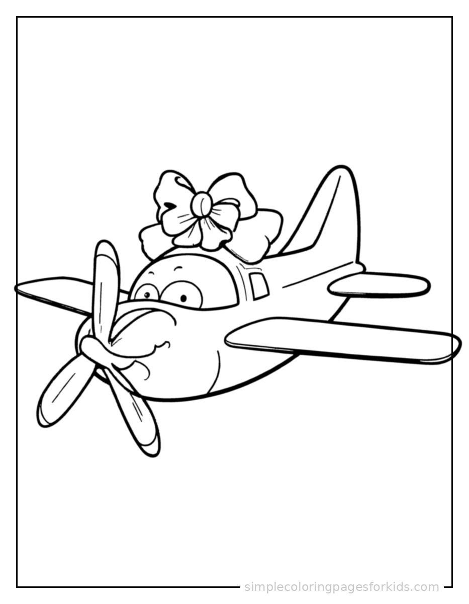Printable airplane coloring page for kids