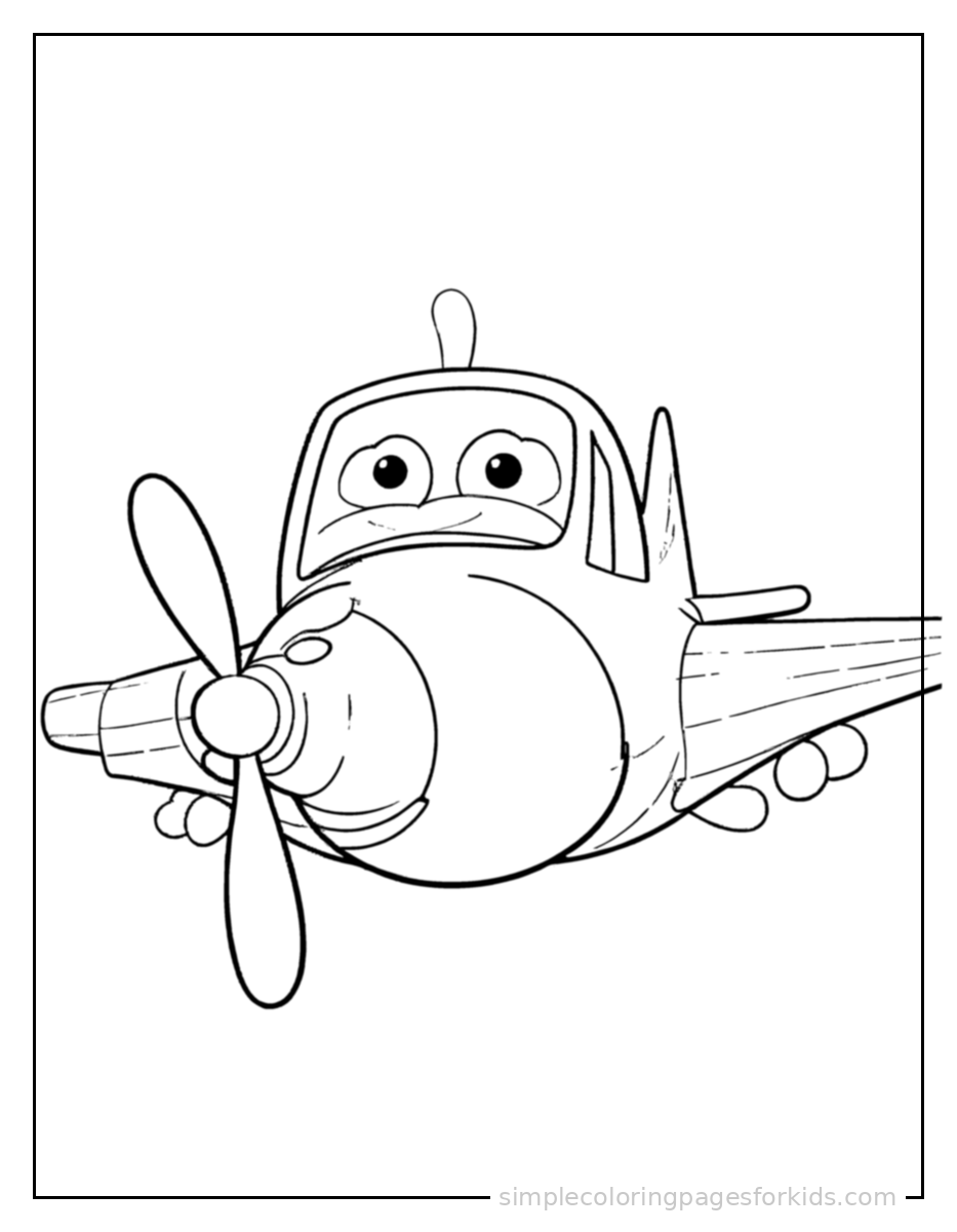 Printable airplane coloring page for kids