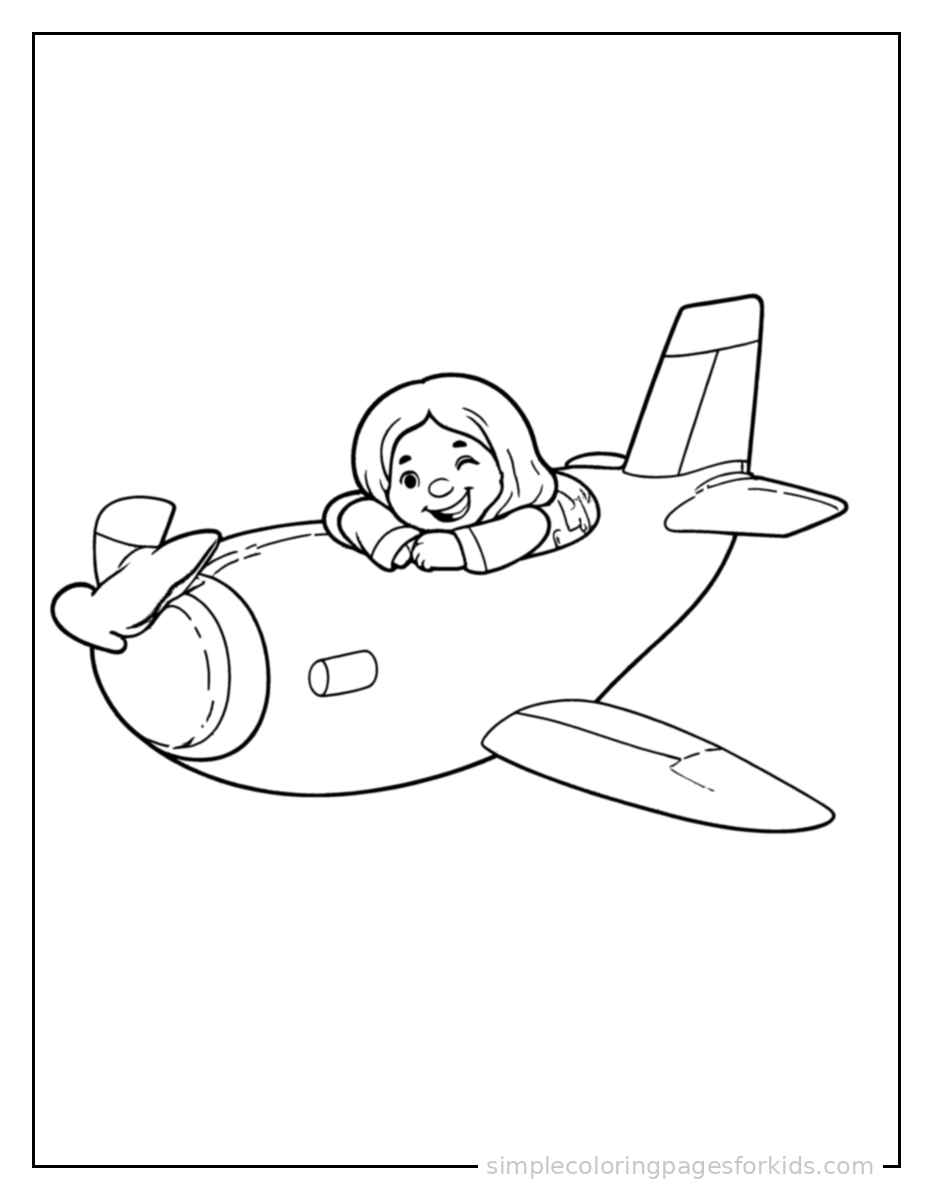 Printable airplane coloring page for kids