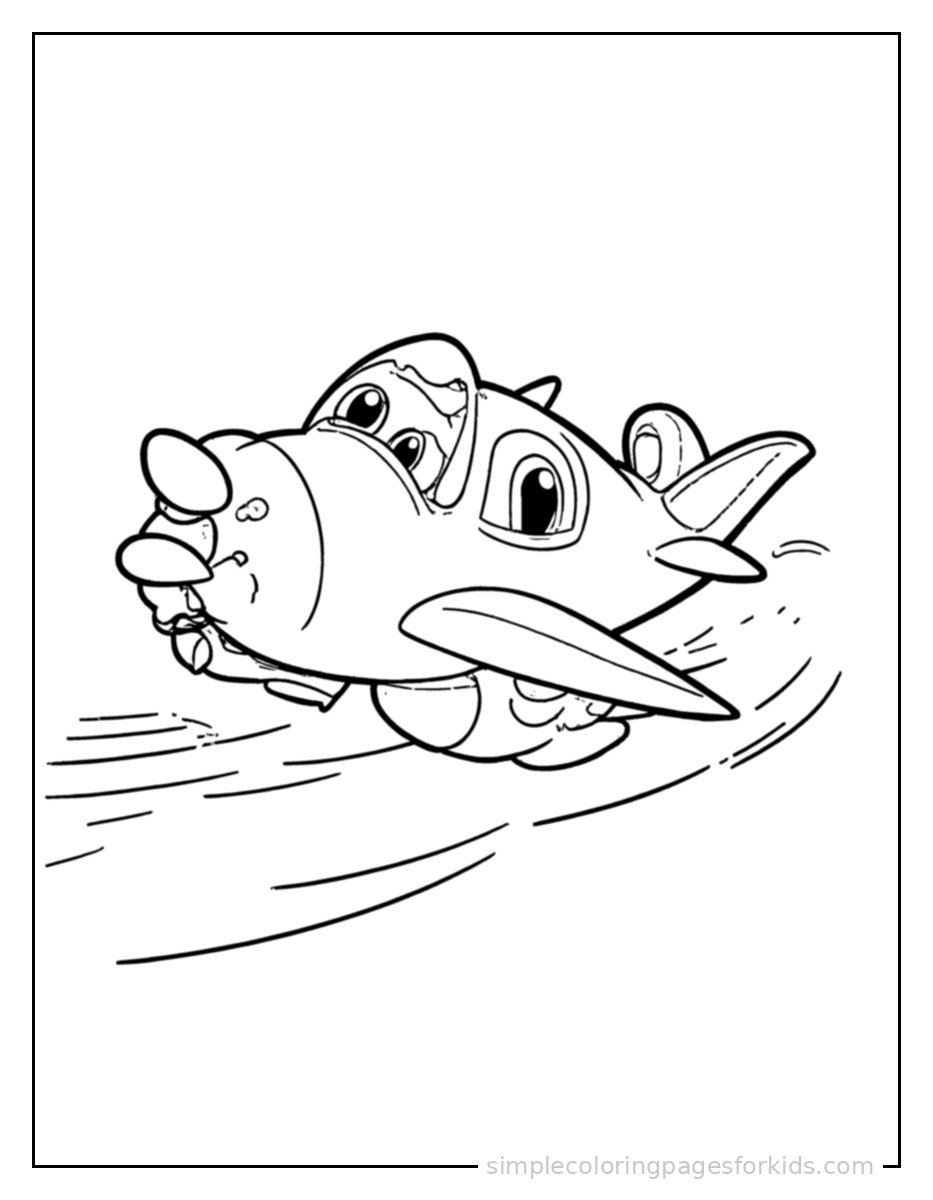 Printable airplane coloring page for kids