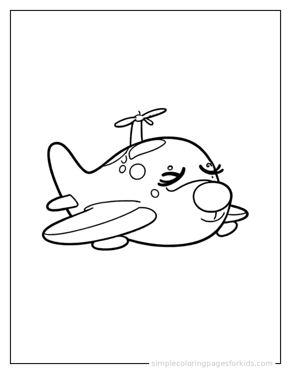 Printable airplane coloring page for kids