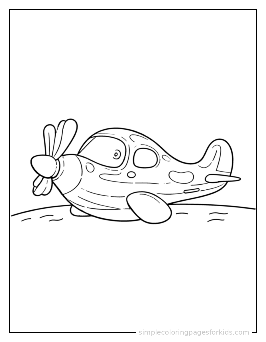 Printable airplane coloring page for kids