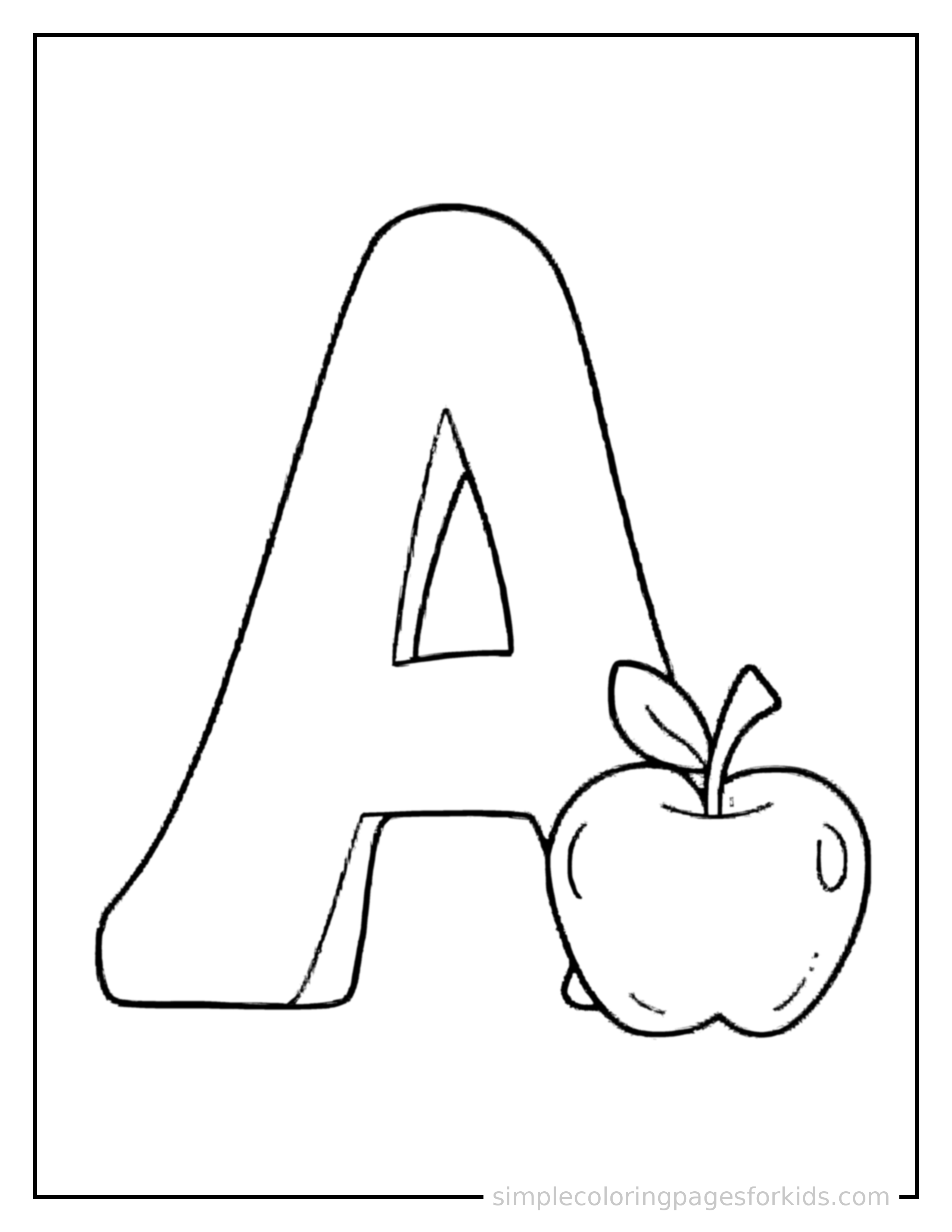 Printable alphabet coloring page for kids