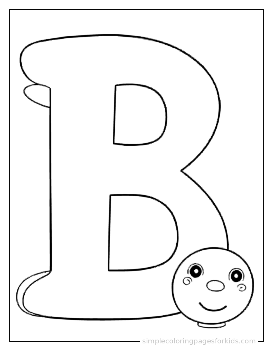 Printable alphabet coloring page for kids