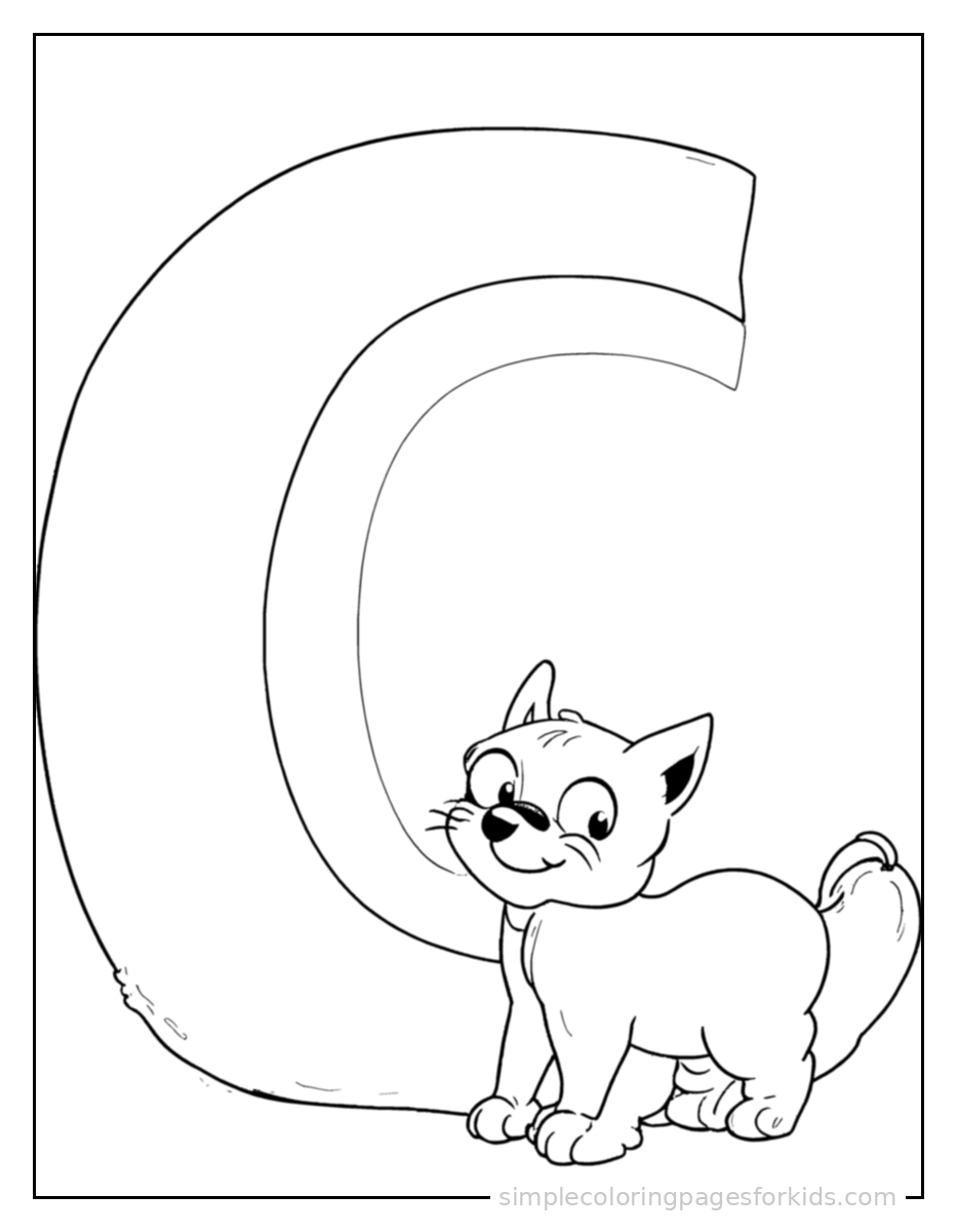 Printable alphabet coloring page for kids