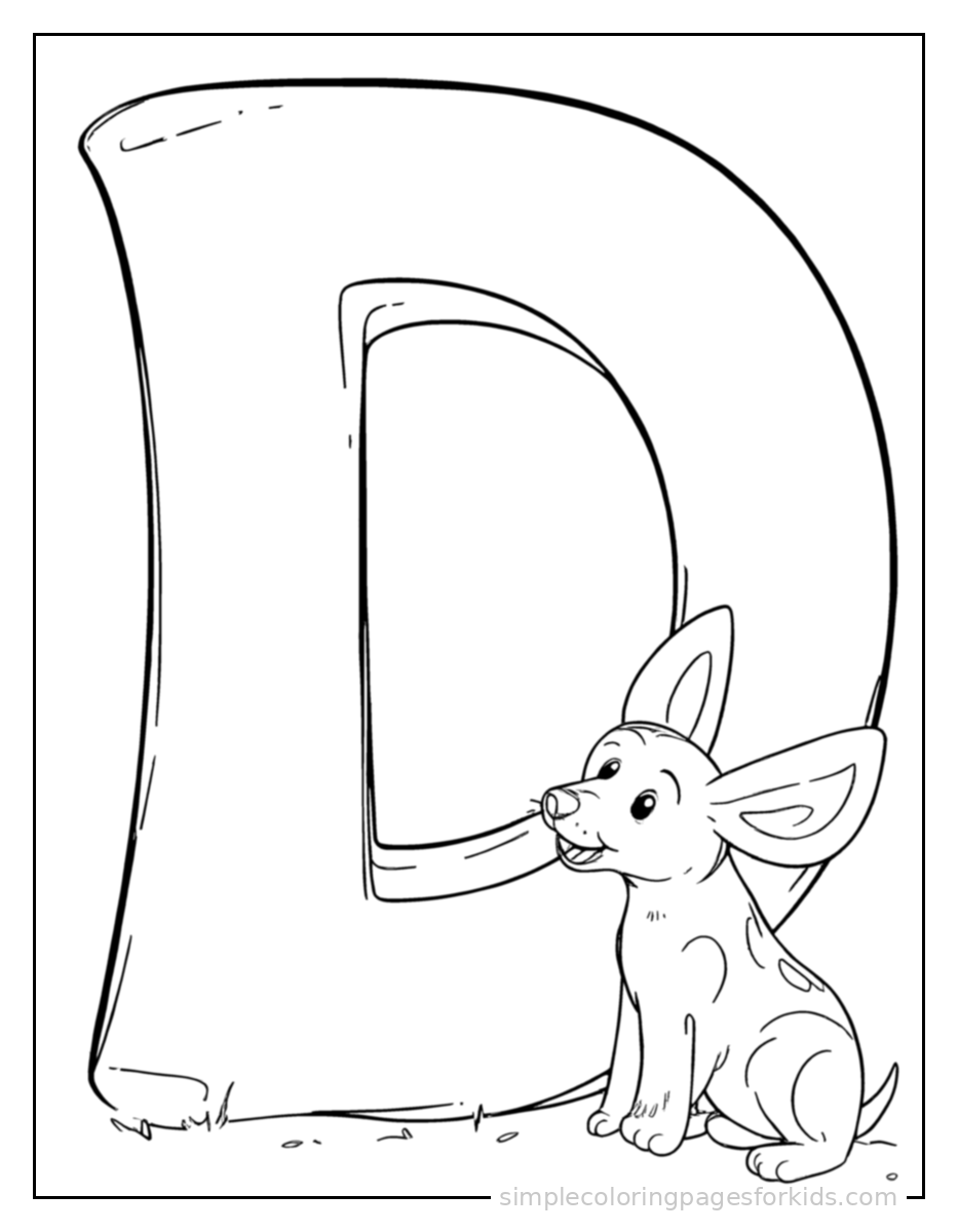 Printable alphabet coloring page for kids