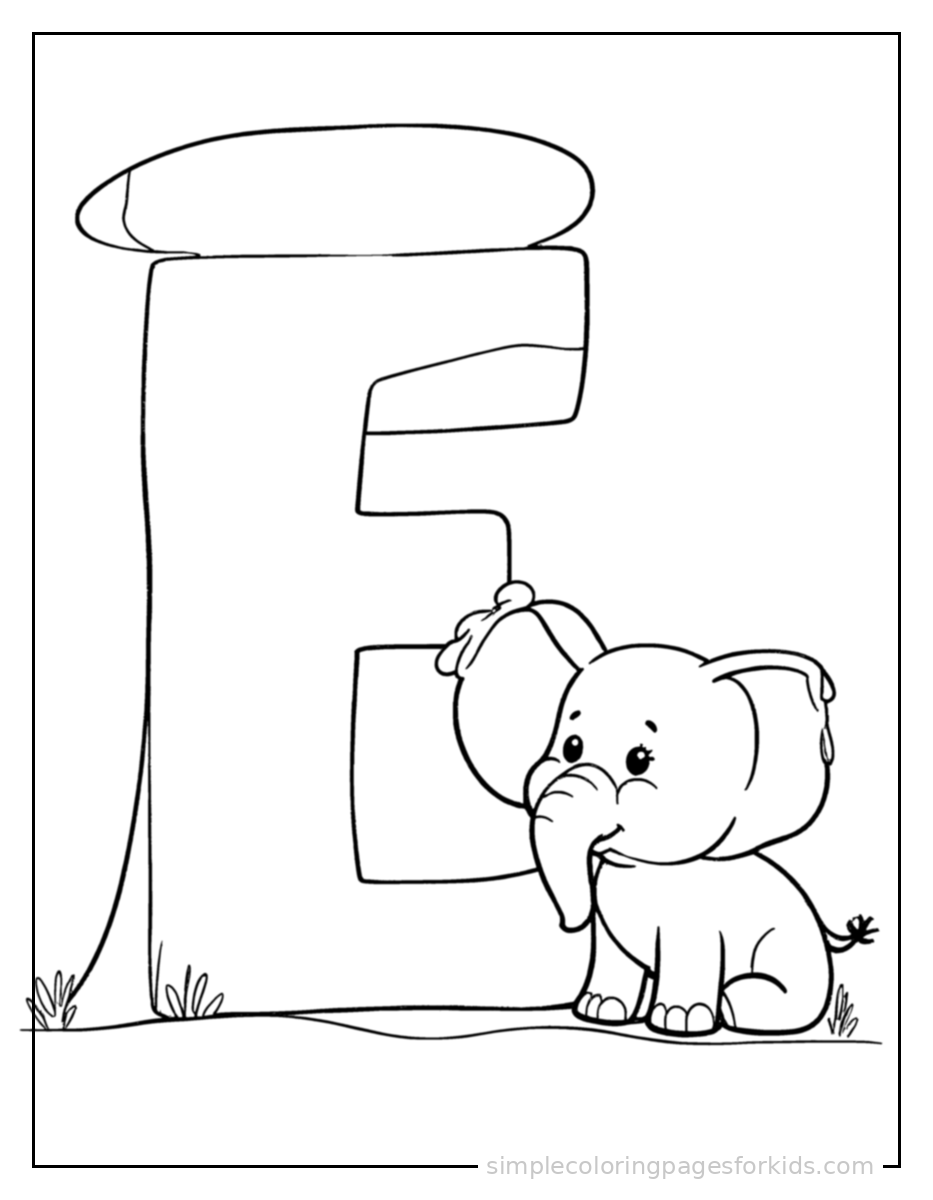 Printable alphabet coloring page for kids