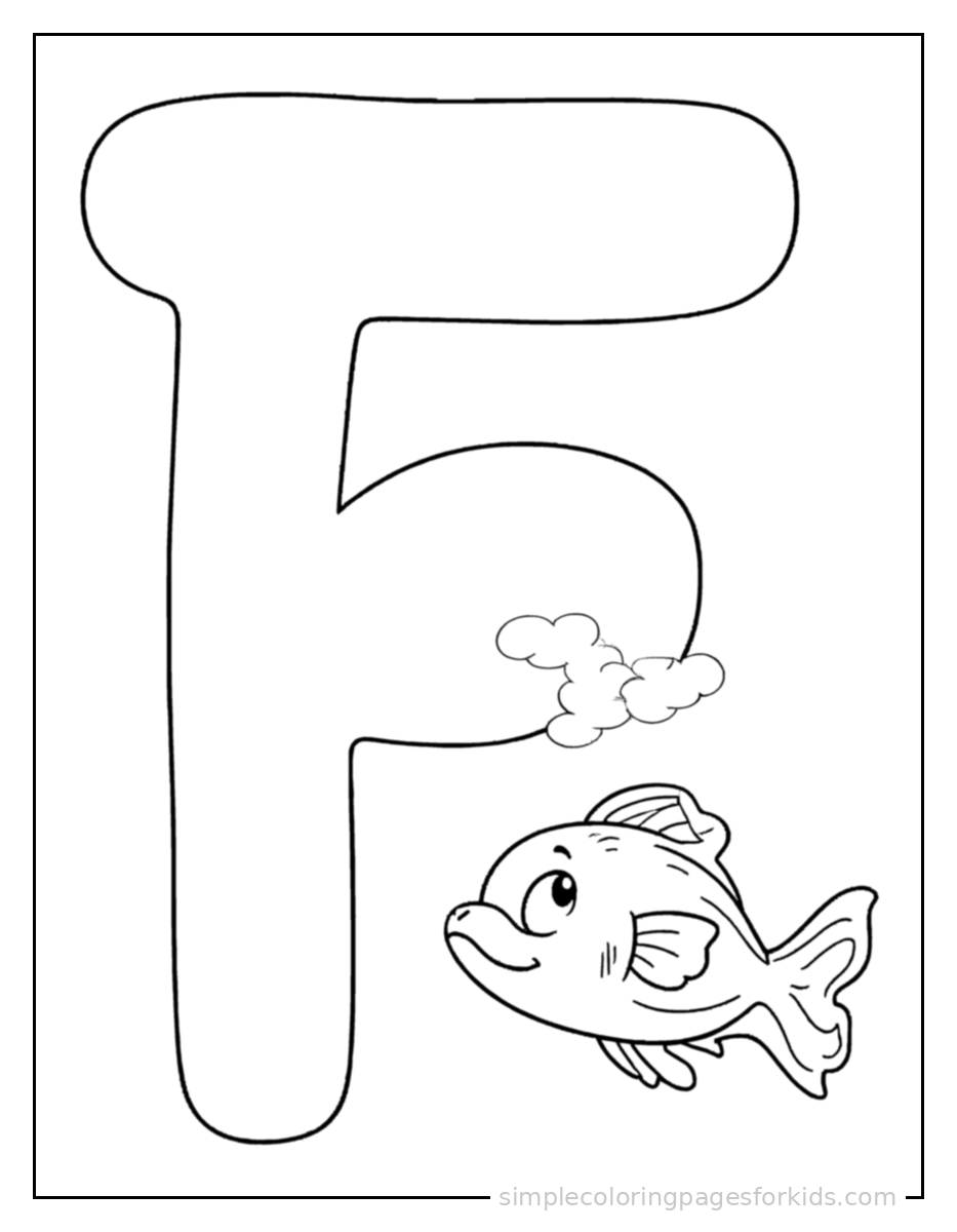 Printable alphabet coloring page for kids