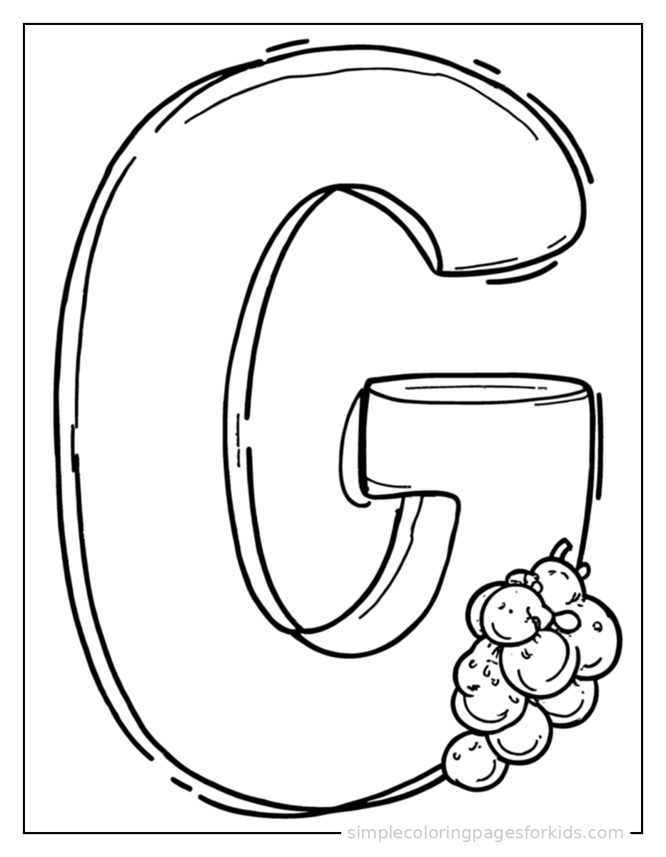 Printable alphabet coloring page for kids