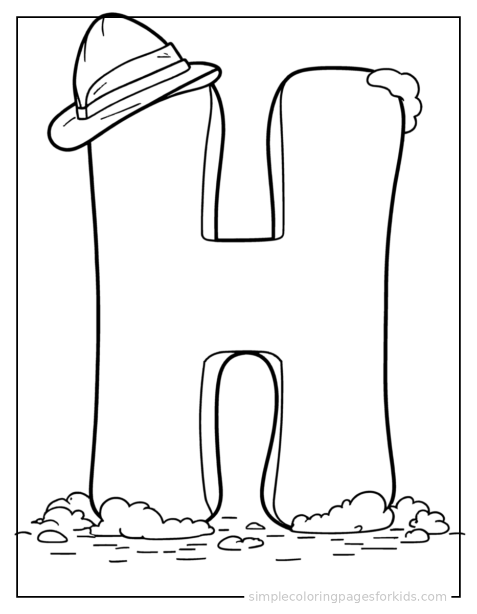 Printable alphabet coloring page for kids
