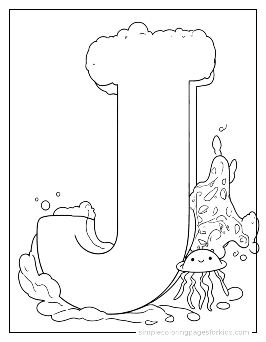 Printable alphabet coloring page for kids