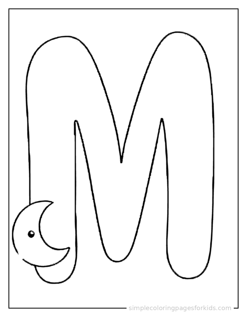 Printable alphabet coloring page for kids