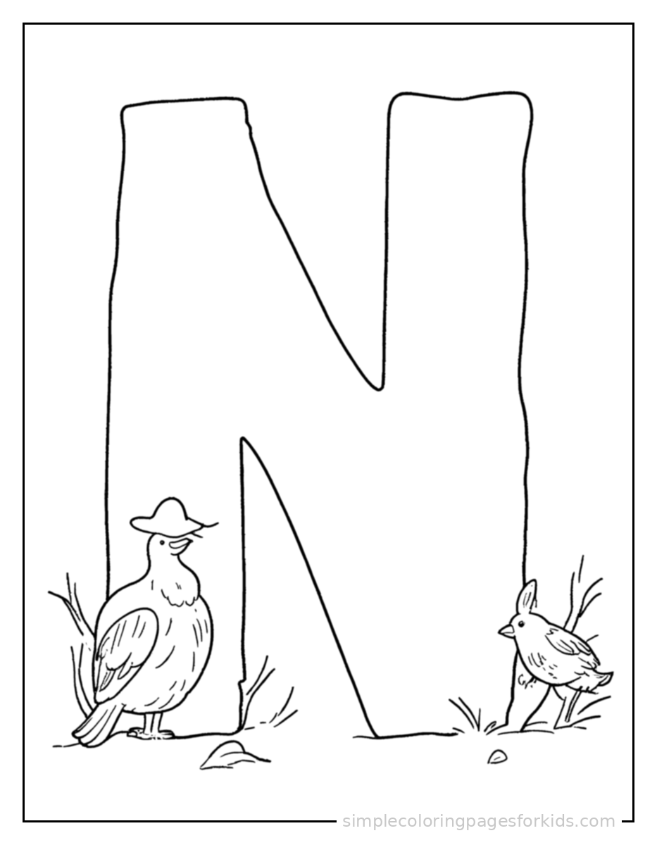 Printable alphabet coloring page for kids