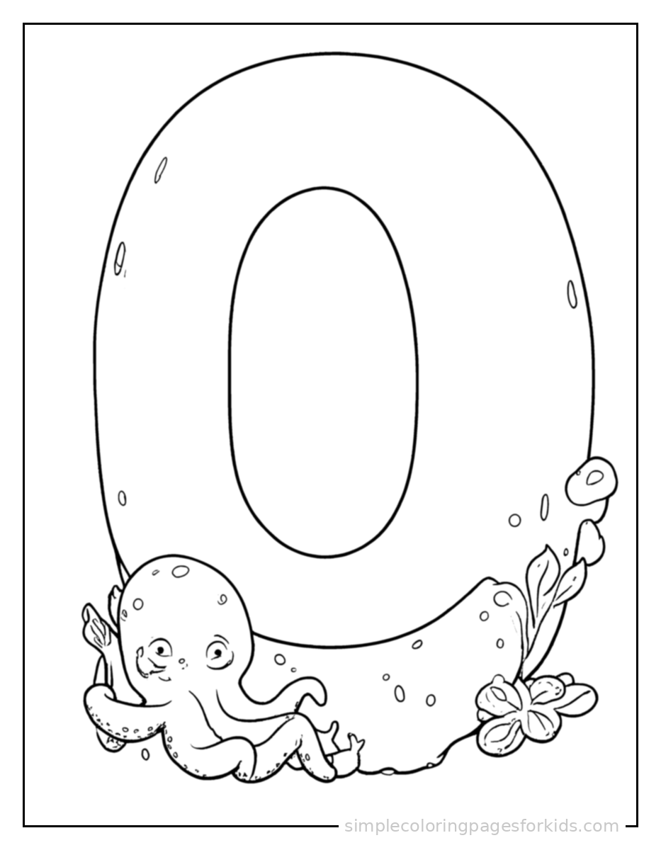 Printable alphabet coloring page for kids