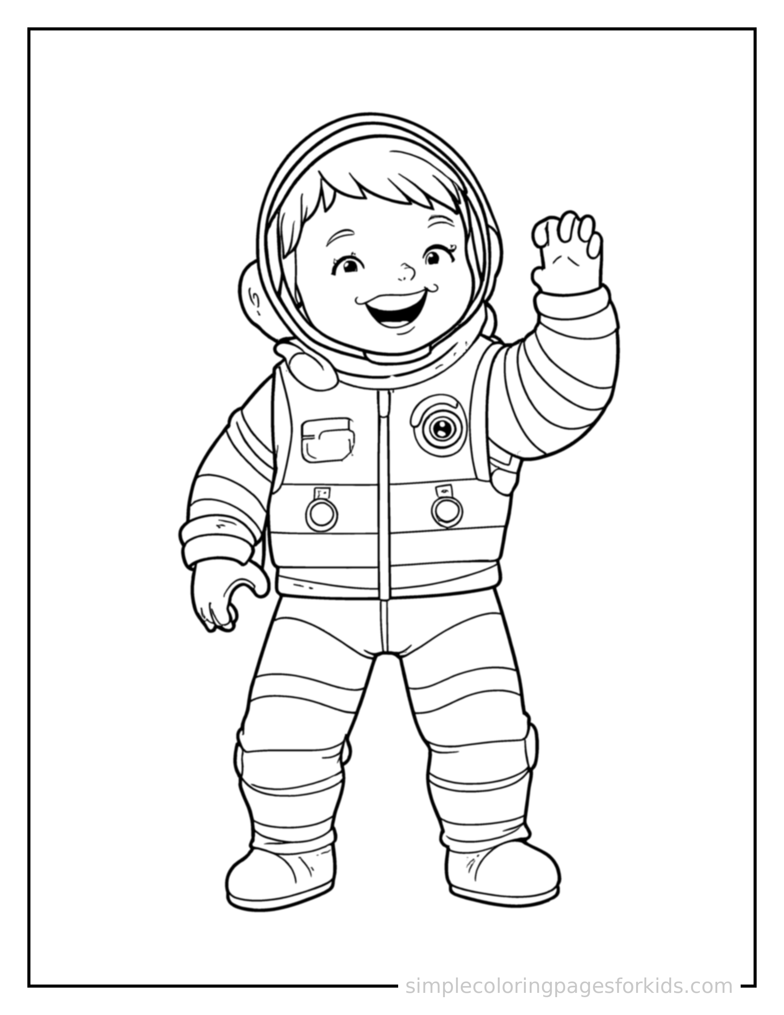 Printable astronaut coloring page for kids