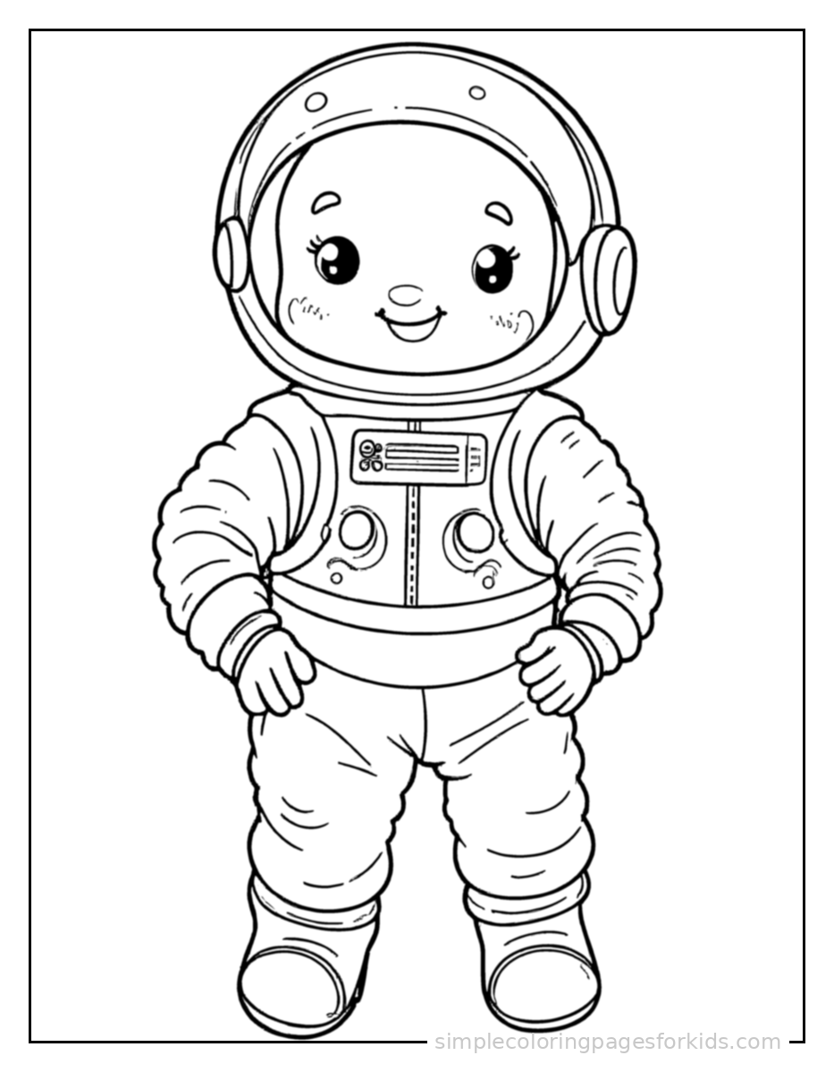 Printable astronaut coloring page for kids