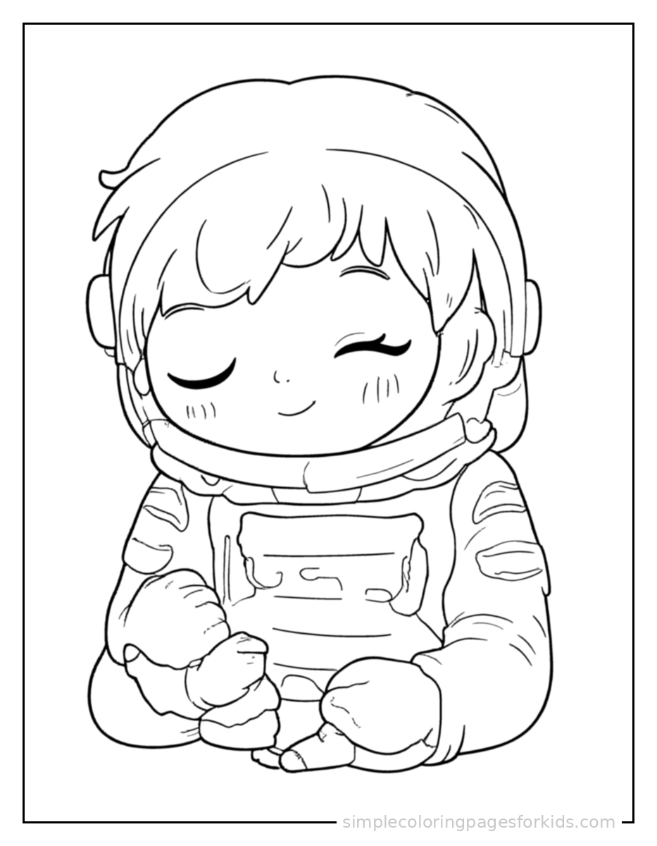 Printable astronaut coloring page for kids