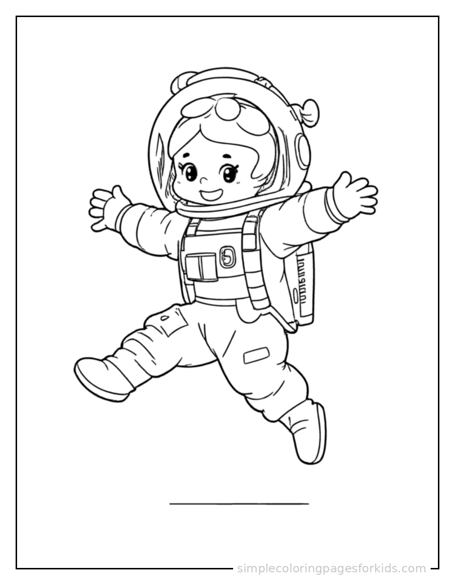 Printable astronaut coloring page for kids