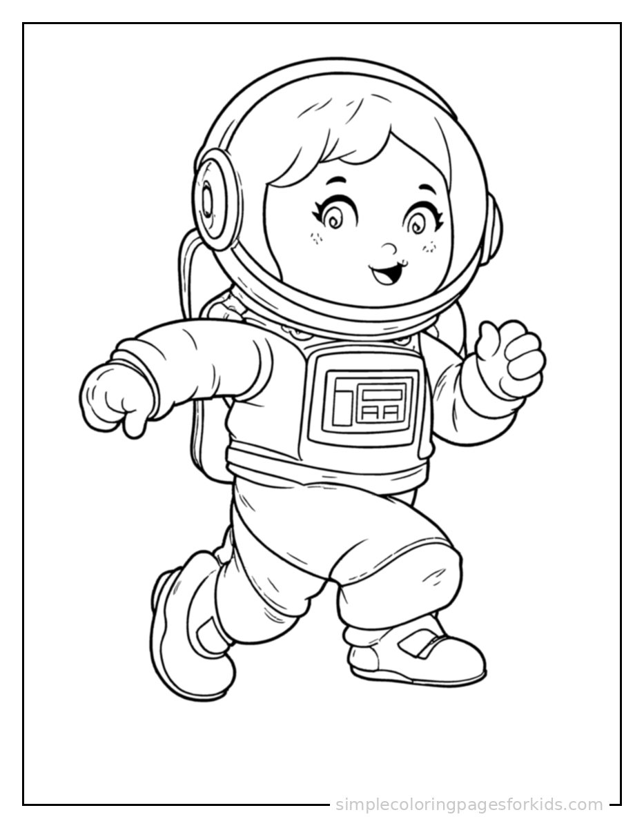 Printable astronaut coloring page for kids