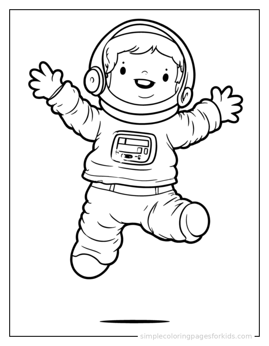 Printable astronaut coloring page for kids
