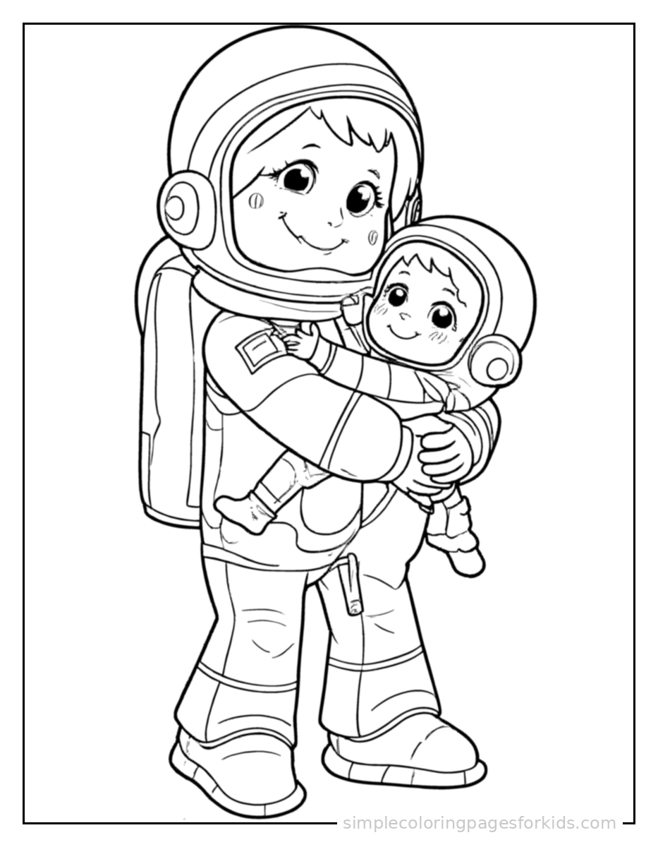 Printable astronaut coloring page for kids