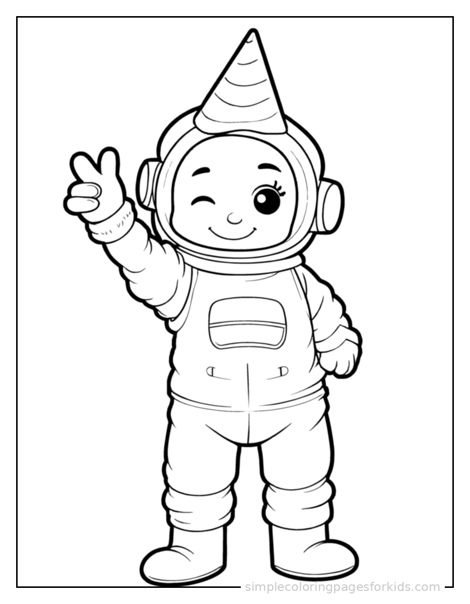Printable astronaut coloring page for kids
