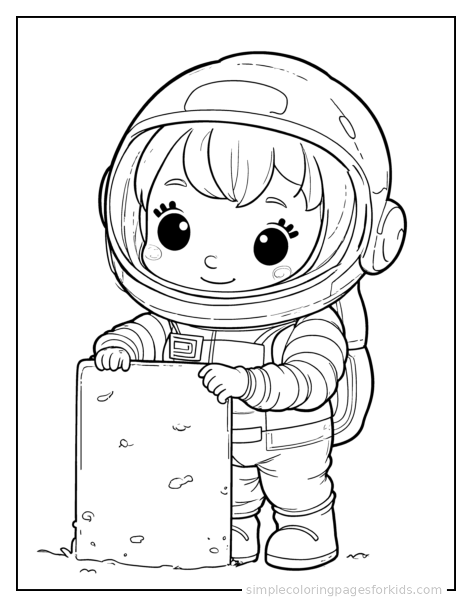 Printable astronaut coloring page for kids