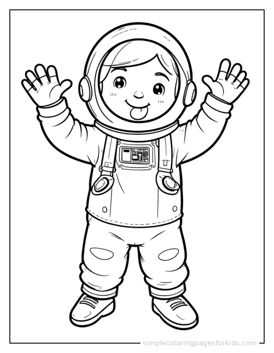 Printable astronaut coloring page for kids