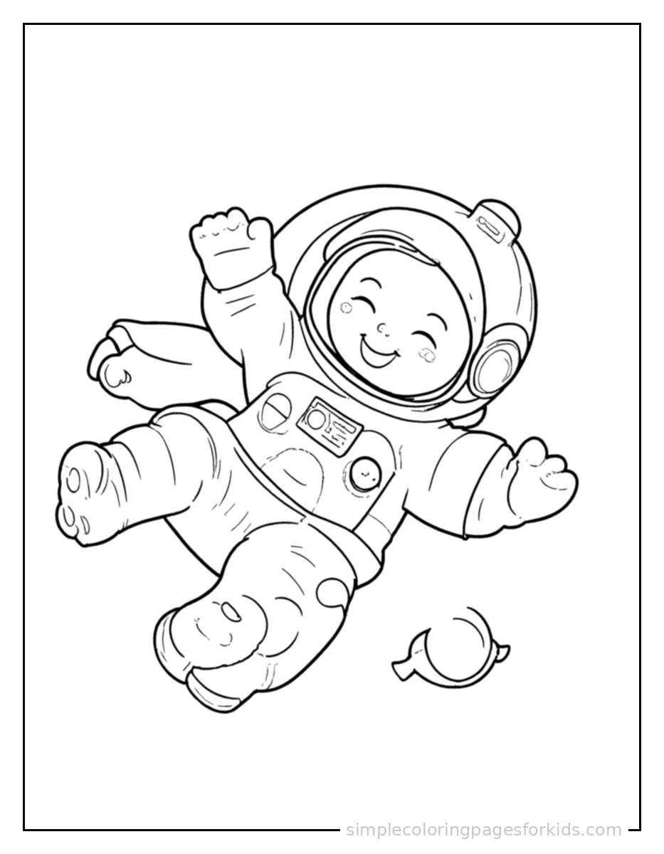 Printable astronaut coloring page for kids