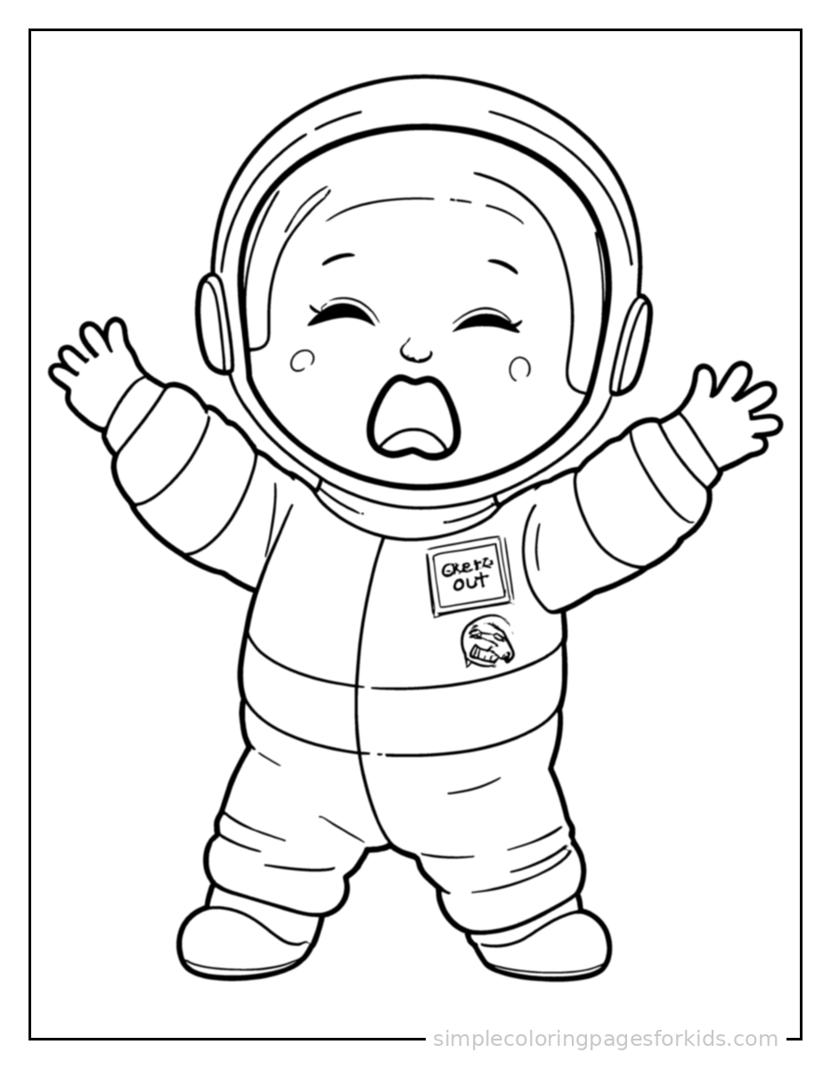 Printable astronaut coloring page for kids