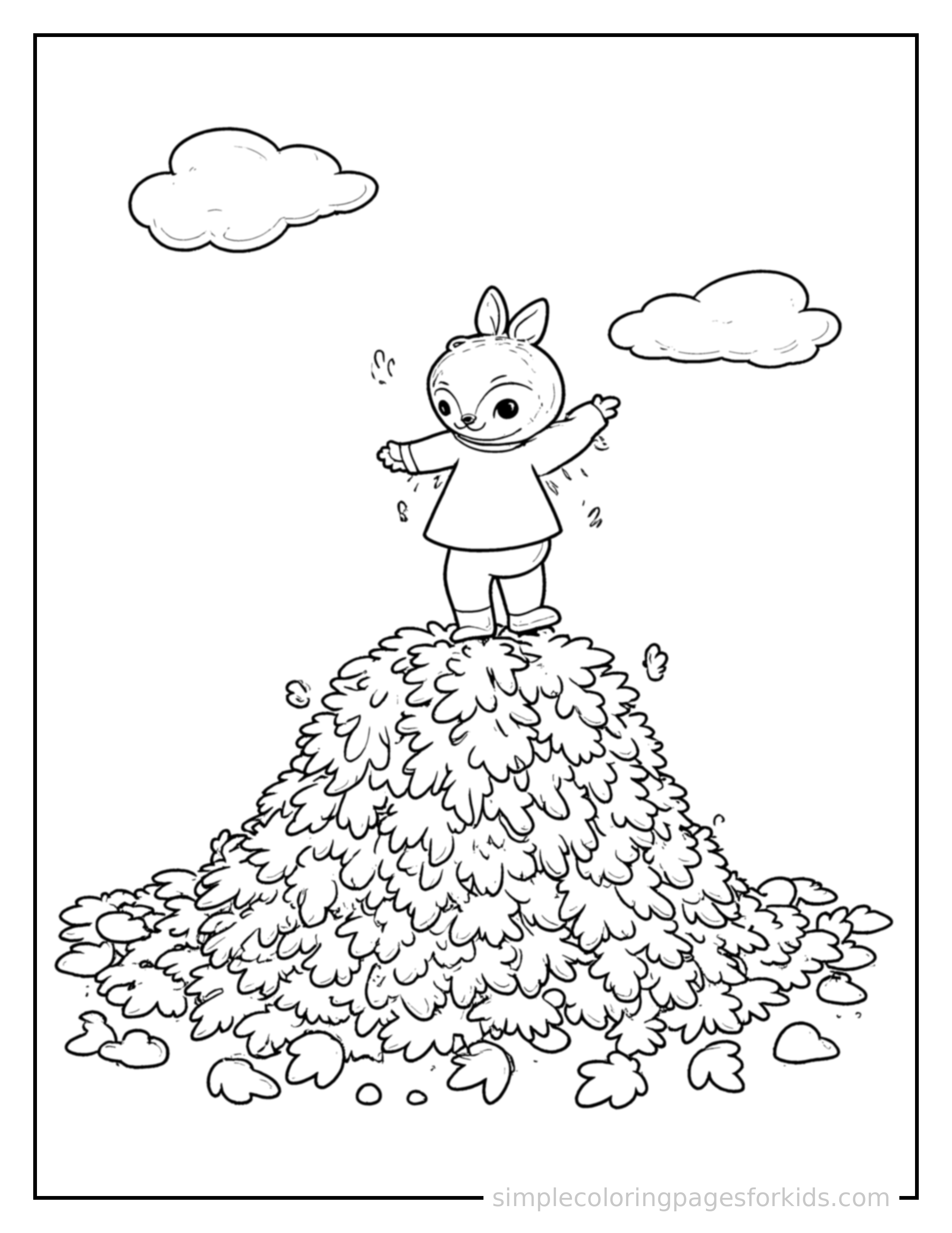 Printable autumn coloring page for kids