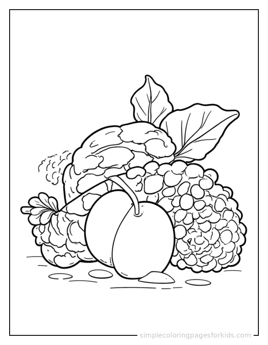 Printable autumn coloring page for kids