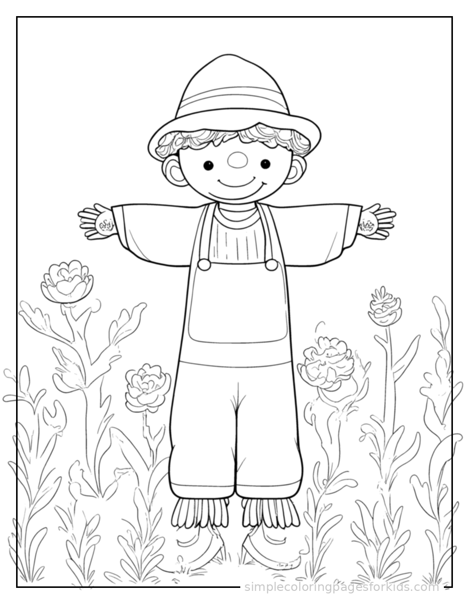 Printable autumn coloring page for kids