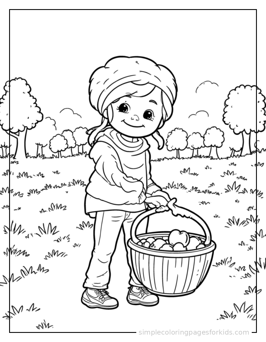 Printable autumn coloring page for kids