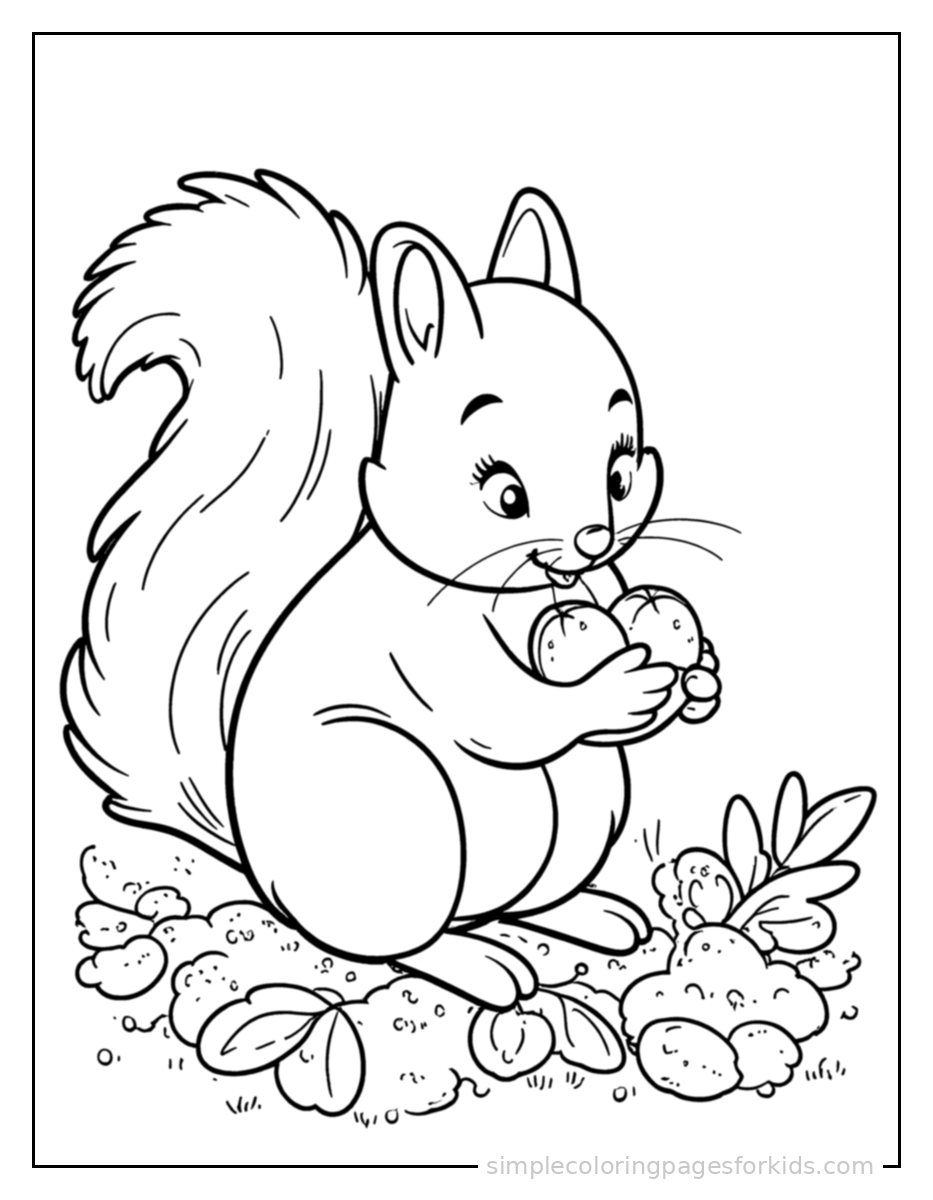 Printable autumn coloring page for kids