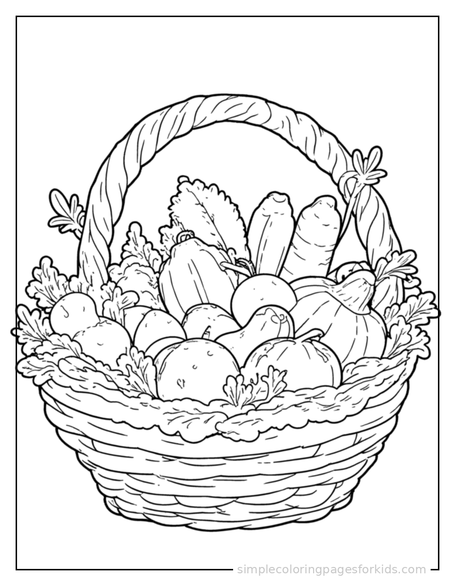 Printable autumn coloring page for kids