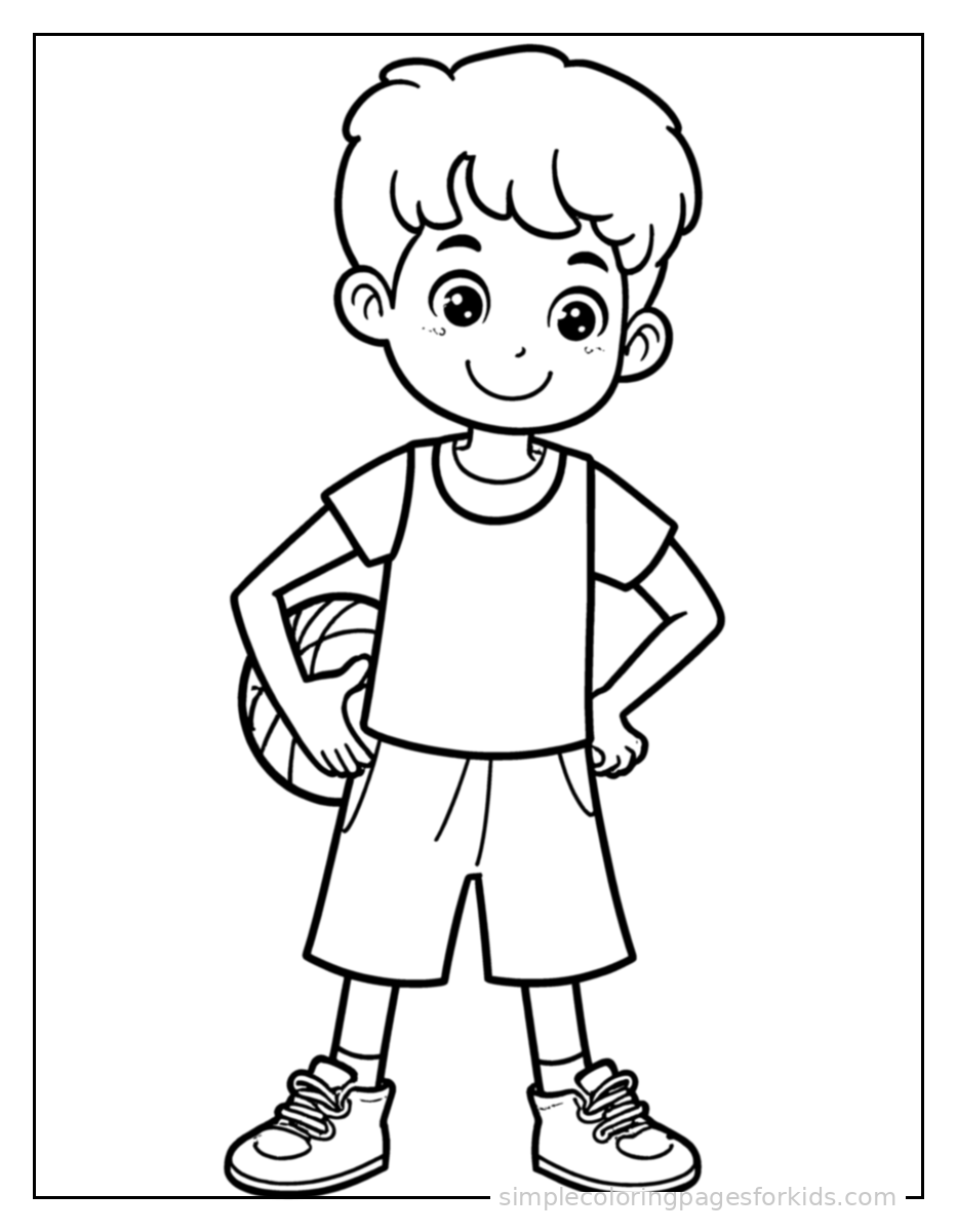 Printable basketball coloring page for kids