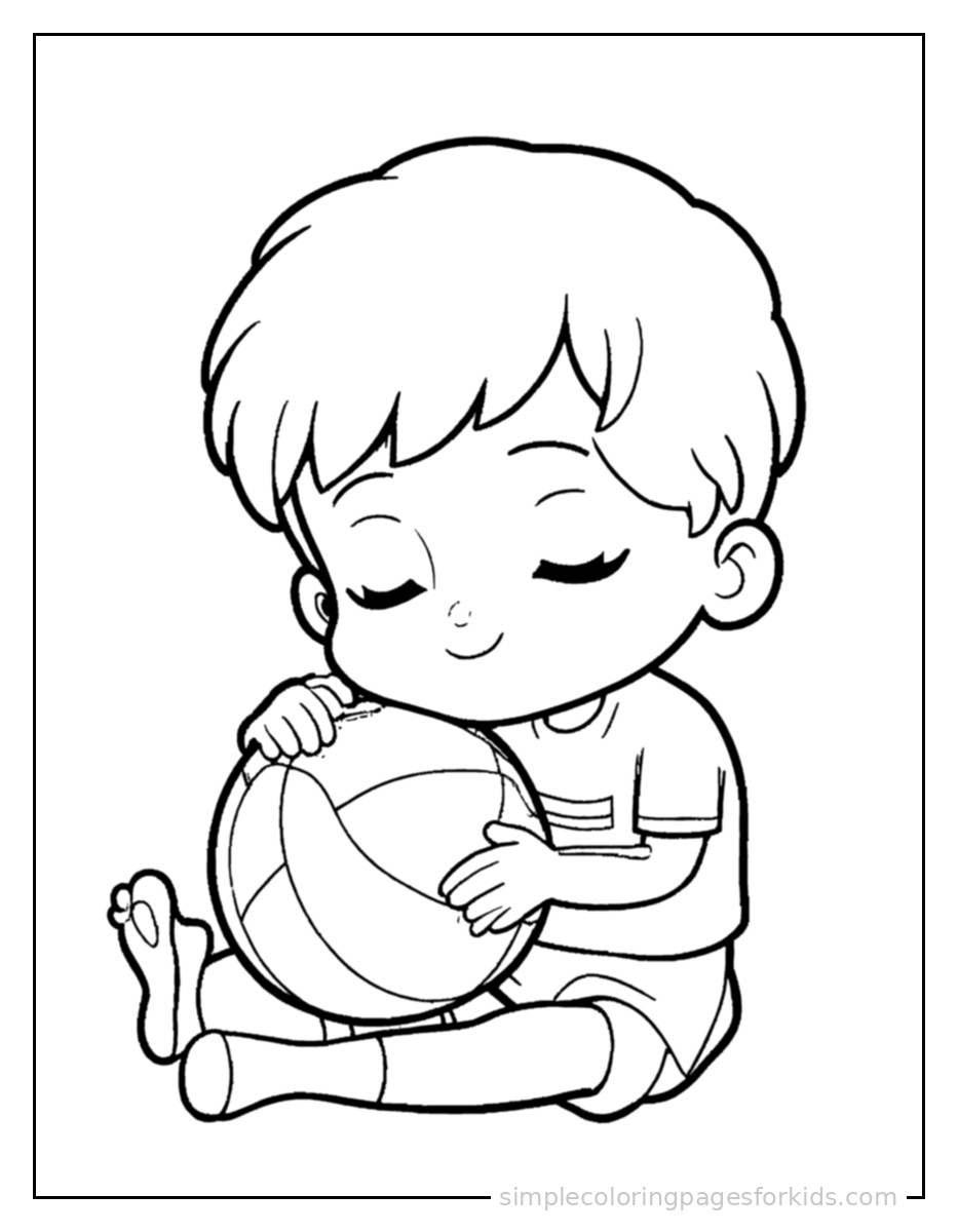 Printable basketball coloring page for kids