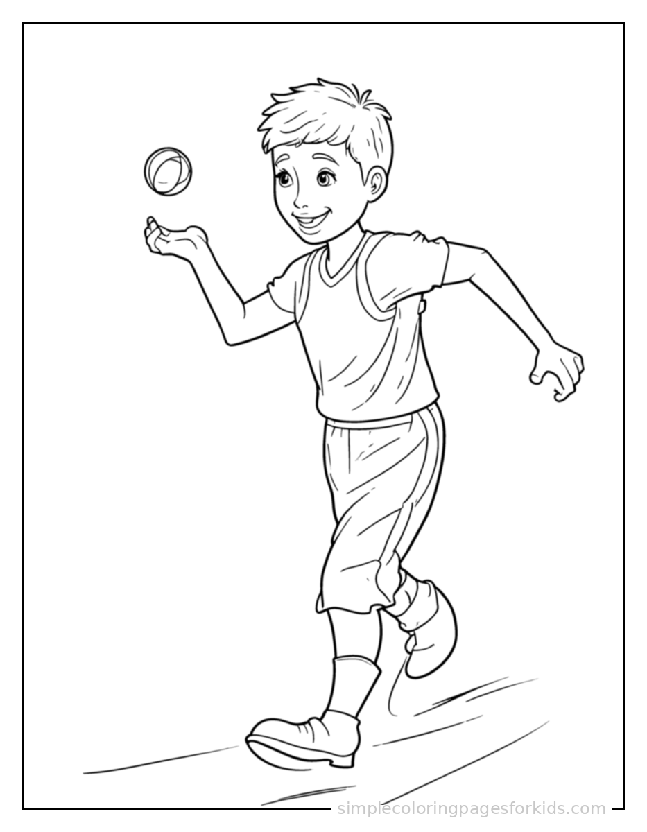 Printable basketball coloring page for kids