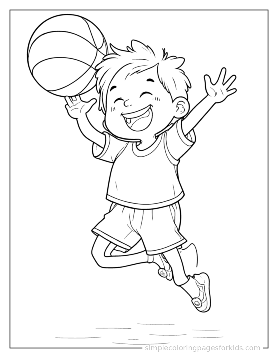 Printable basketball coloring page for kids