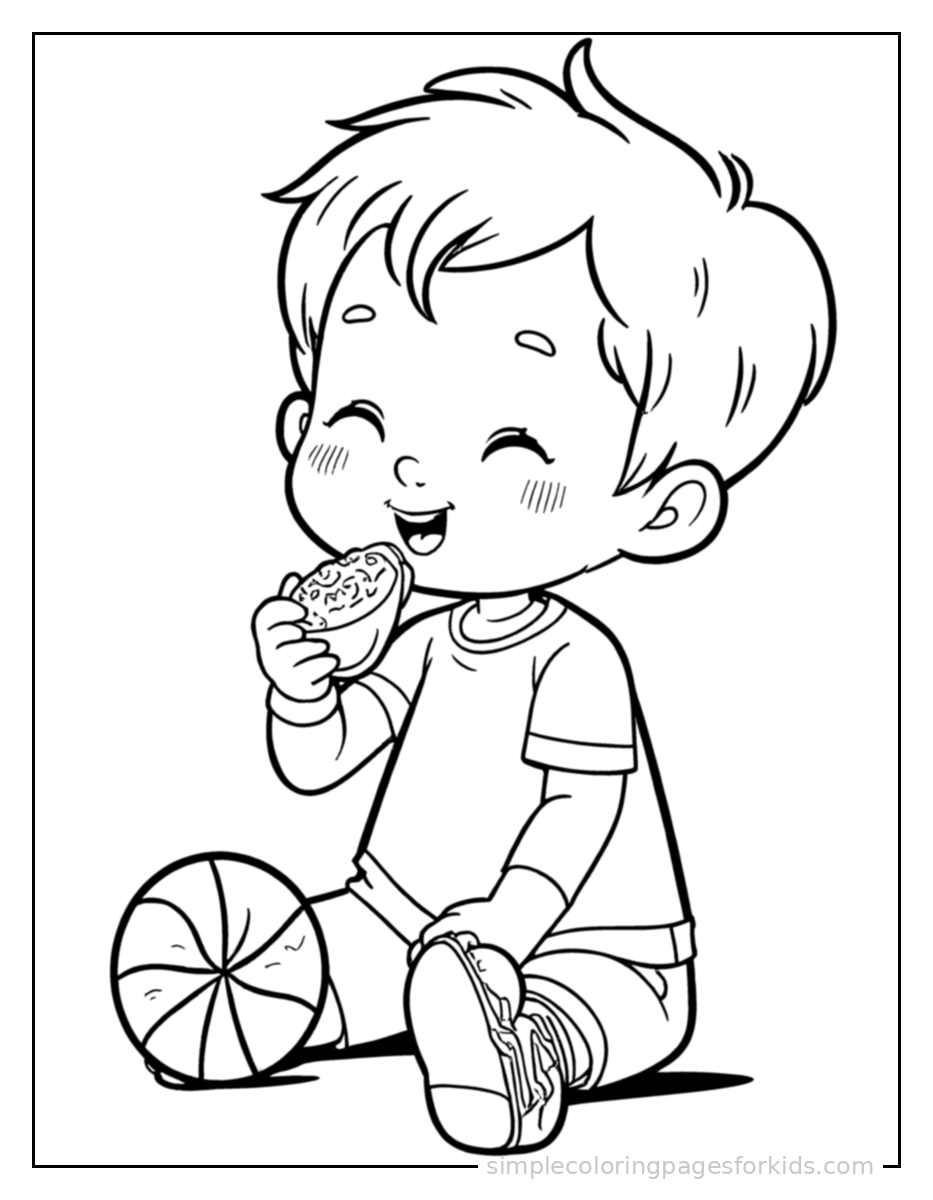 Printable basketball coloring page for kids