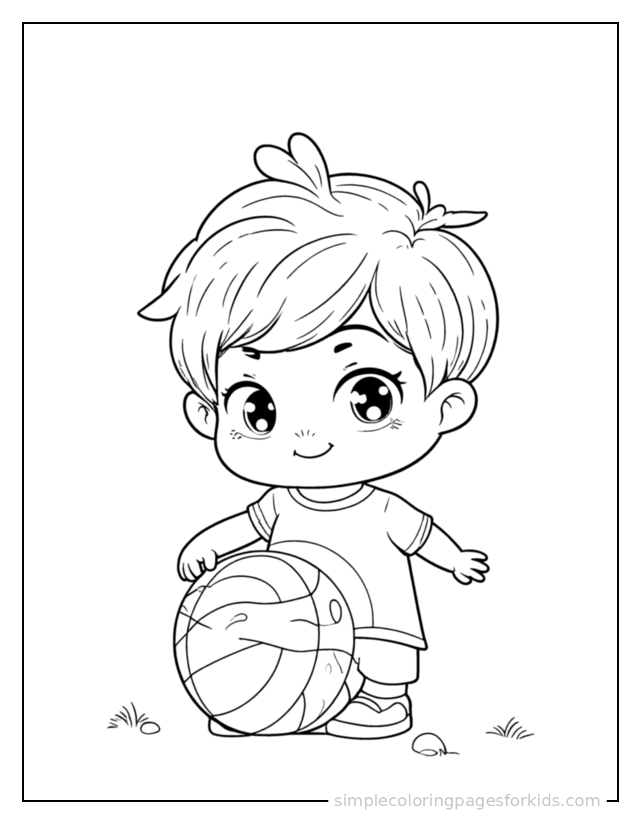 Printable basketball coloring page for kids