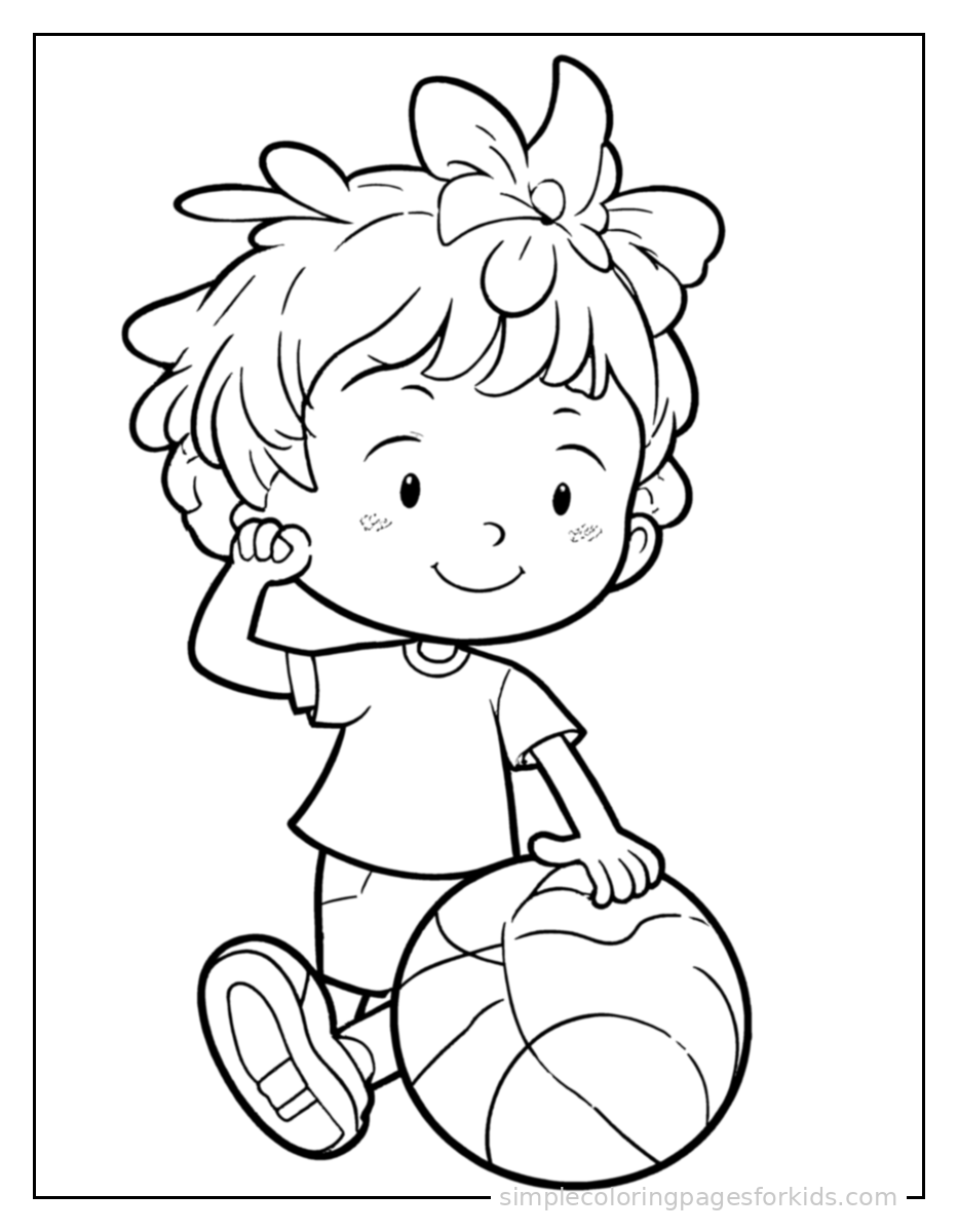 Printable basketball coloring page for kids